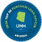 UWM Top 20 Purchase Loan Officer in Arizona 2024 badge
