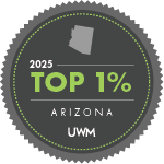 UWM Top 1% in Arizona 2025 badge
